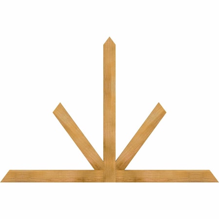 Ekena Millwork Saratoga Rough Sawn Timber Gable Bracket, Western Red Cedar, 72"W x 48"H x 2"D x 4"F, 16/12 Pitch GBW072X48X0204SAR00RWR